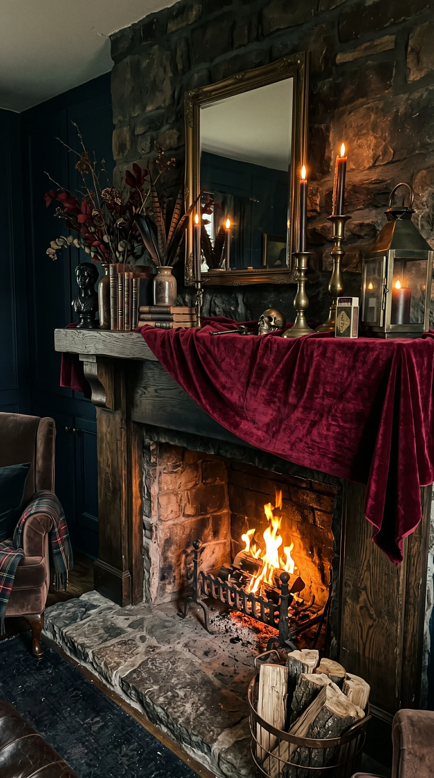 Moody mantel decor ideas