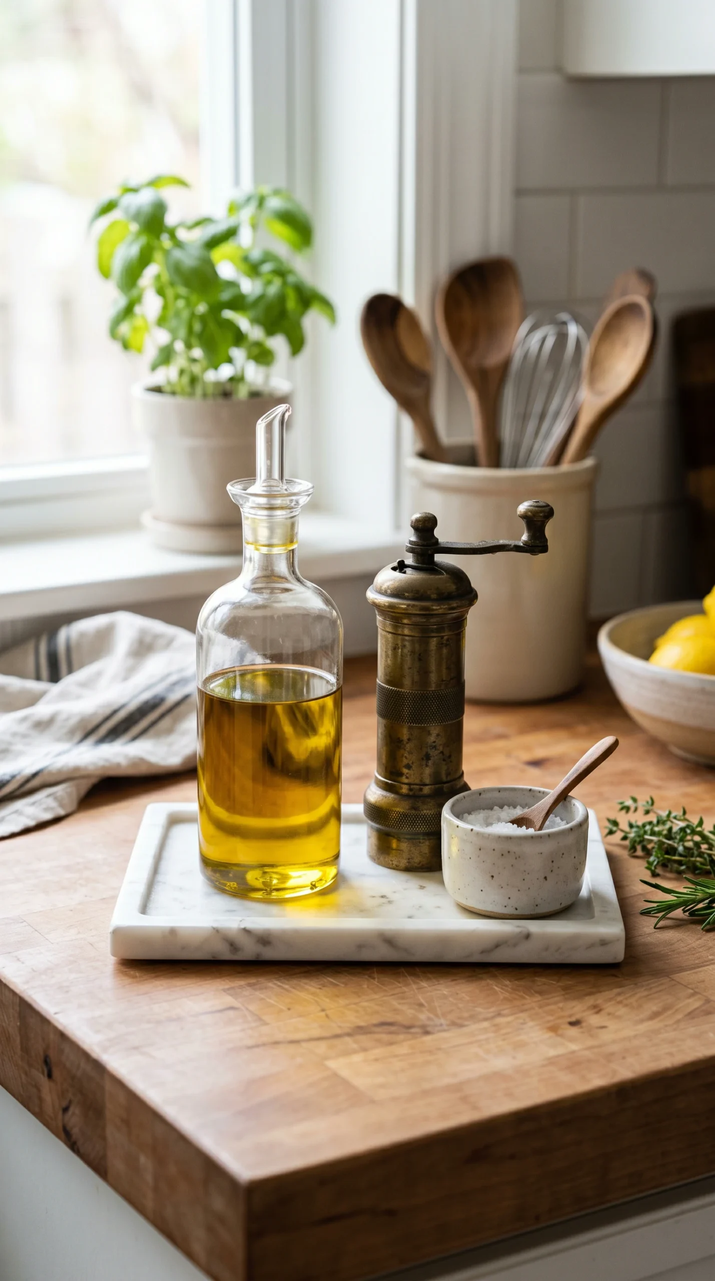 kitchen counter tray decor ideas