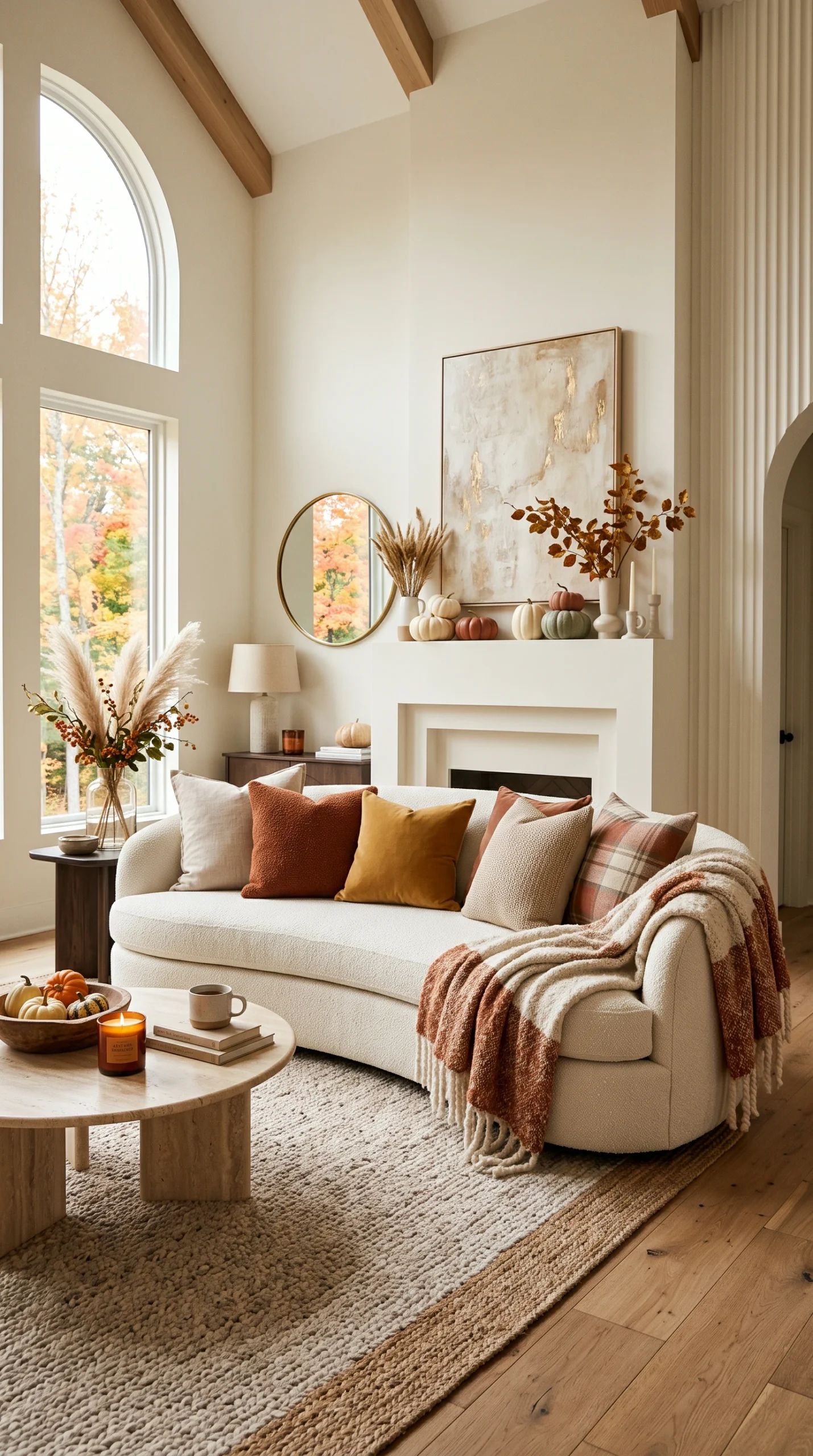 Neutral Fall Living Room Decor - stylish interior design inspiration