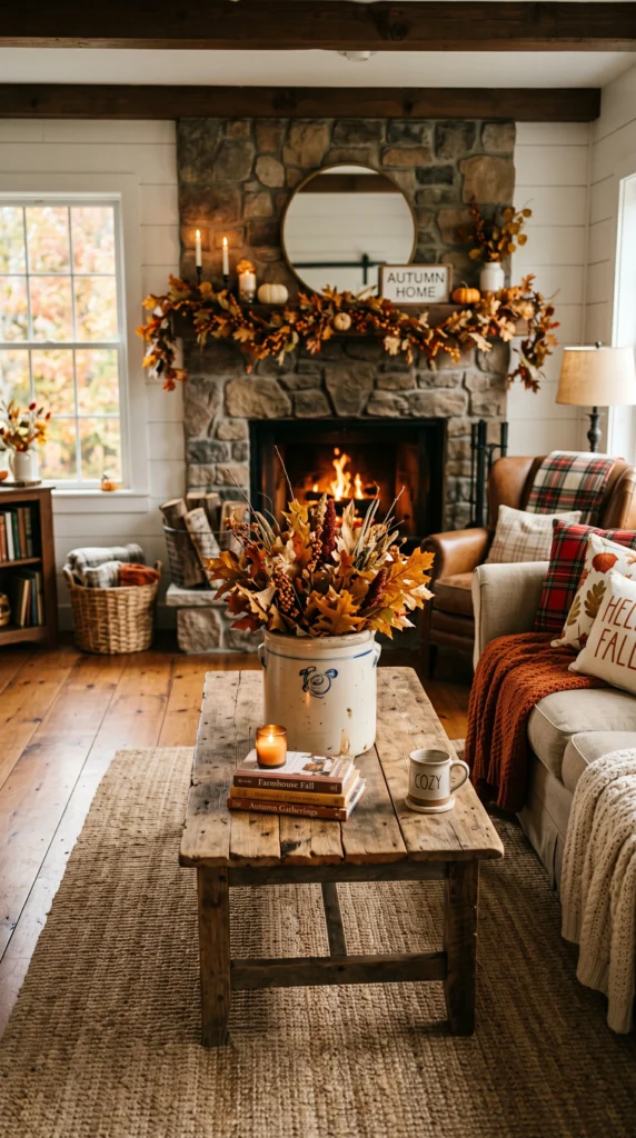 rustic fall living room decor